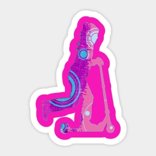 Sweet Childhood - Girl on Kick scooter Sticker